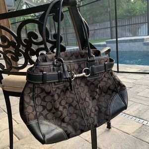 Coach Signature Black Canvas Tote